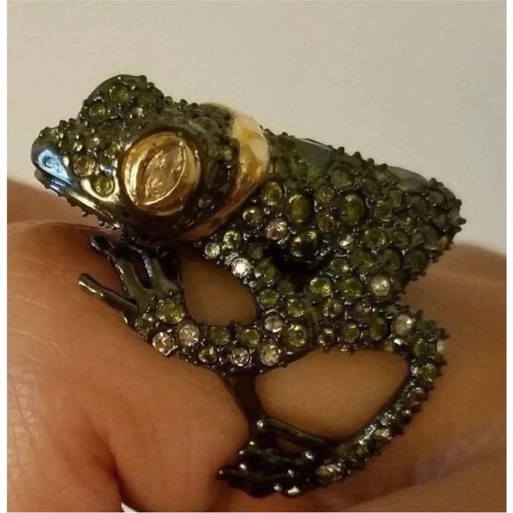 ALEXIS BITTAR• Elements crystal Frog Ring Size ~7